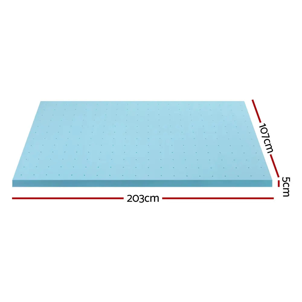 Giselle Bedding Memory Foam Mattress Topper Ventilated Cool Gel 5cm King Single Wholesale Hub
