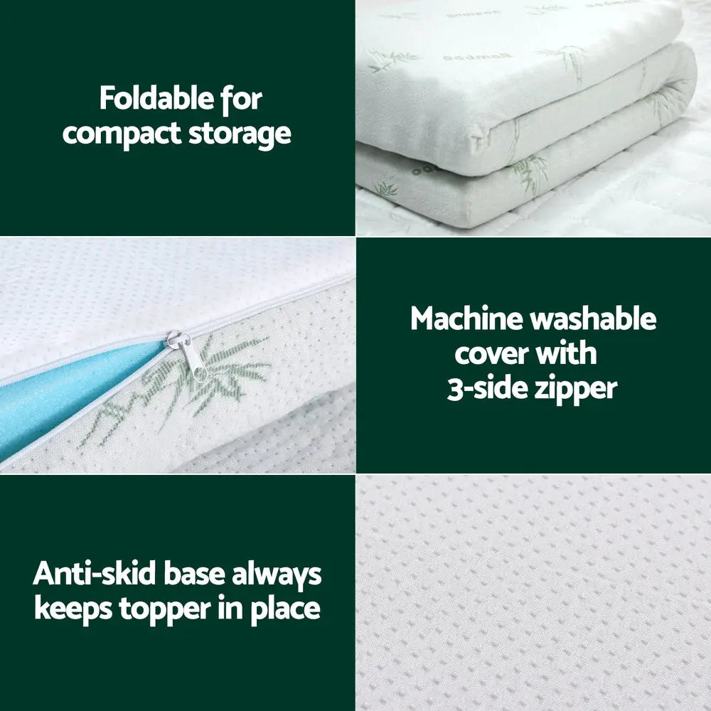 Giselle Bedding Memory Foam Mattress Topper Ventilated Cool Gel 5cm King Single Wholesale Hub