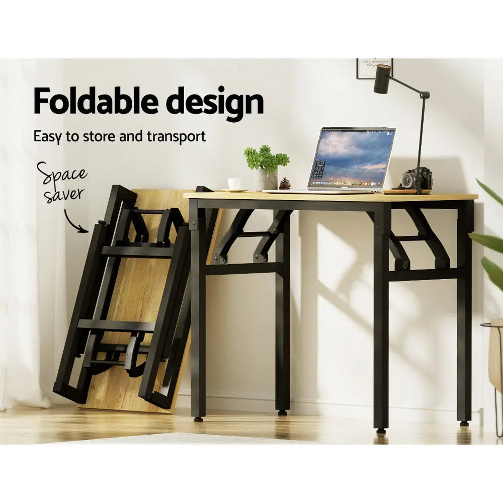 Artiss Computer Desk Laptop Table Bookshelf Desk Storage Rack Office Study Oak Wholesale Hub