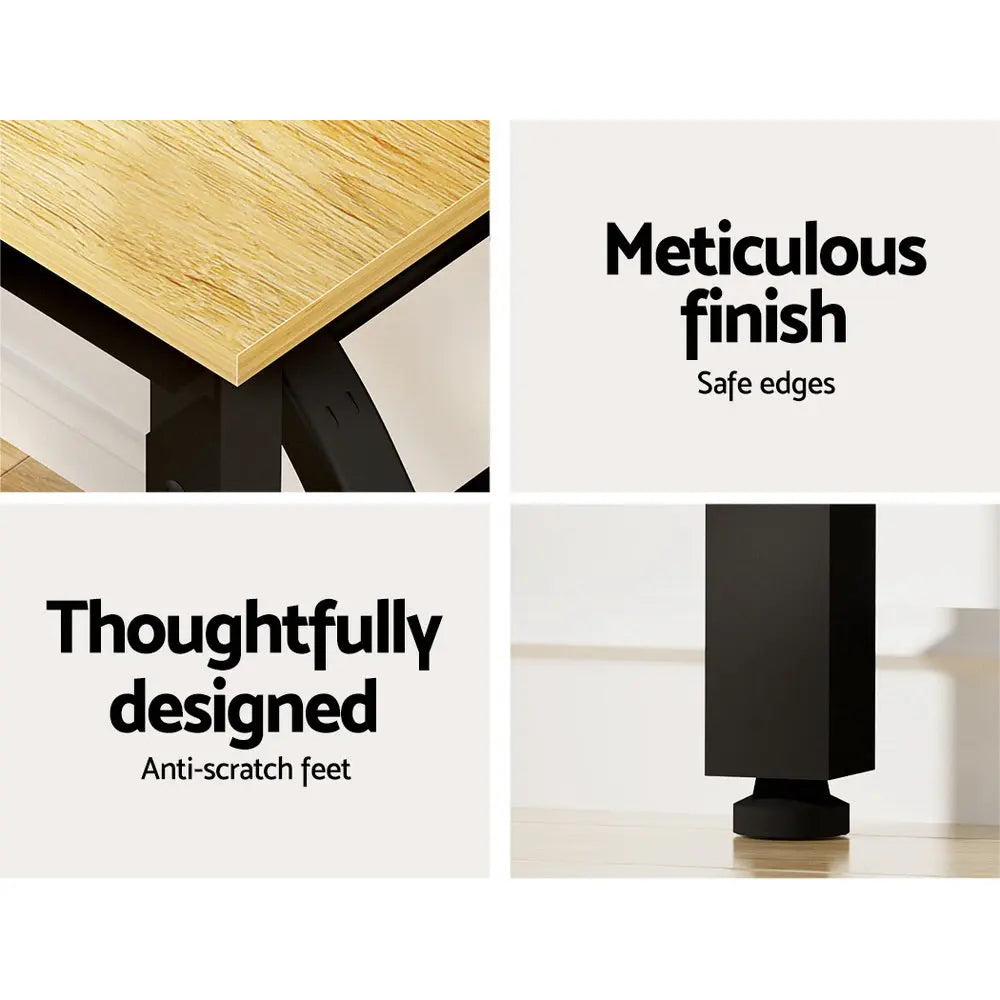Artiss Computer Desk Laptop Table Bookshelf Desk Storage Rack Office Study Oak Wholesale Hub