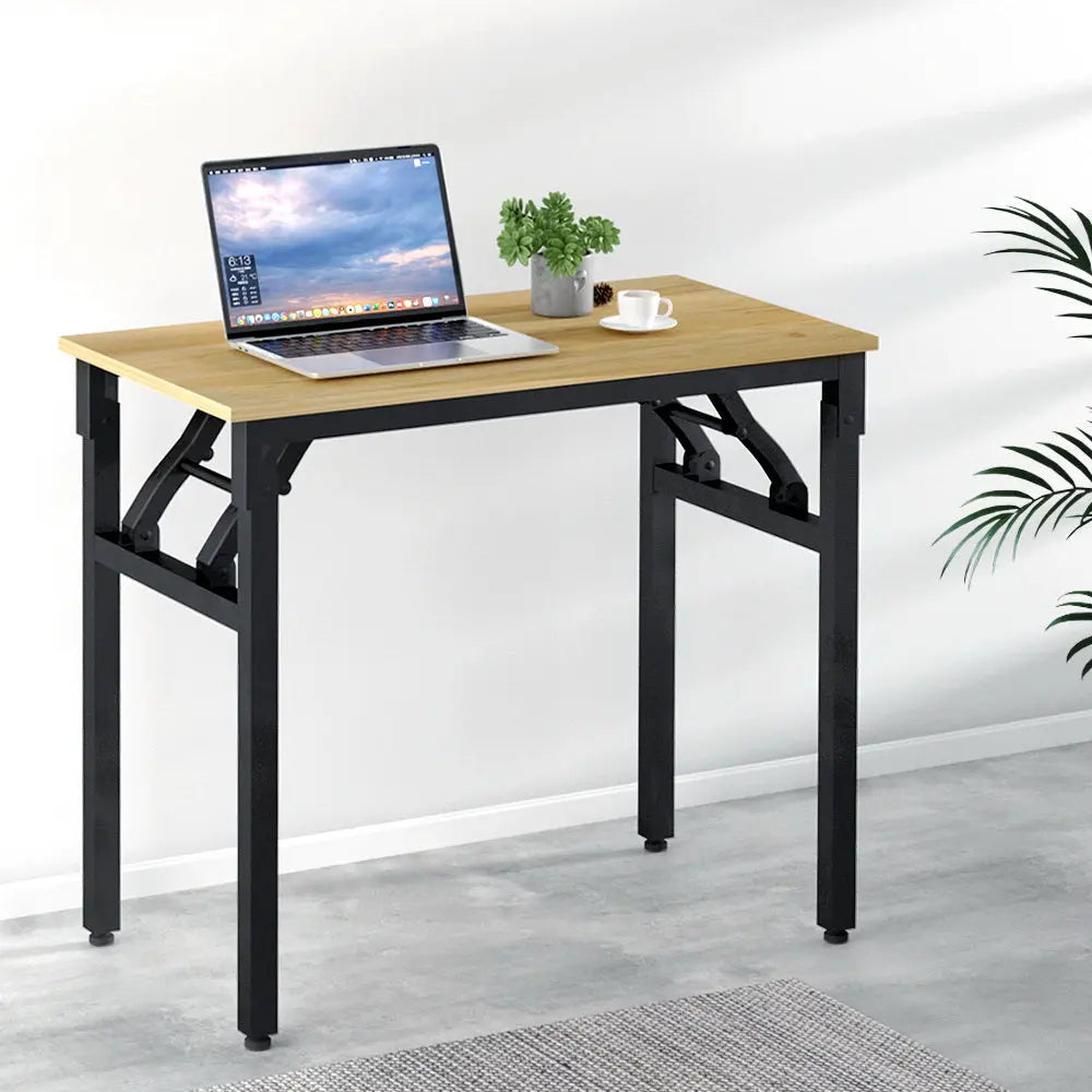 Artiss Computer Desk Laptop Table Bookshelf Desk Storage Rack Office Study Oak Wholesale Hub