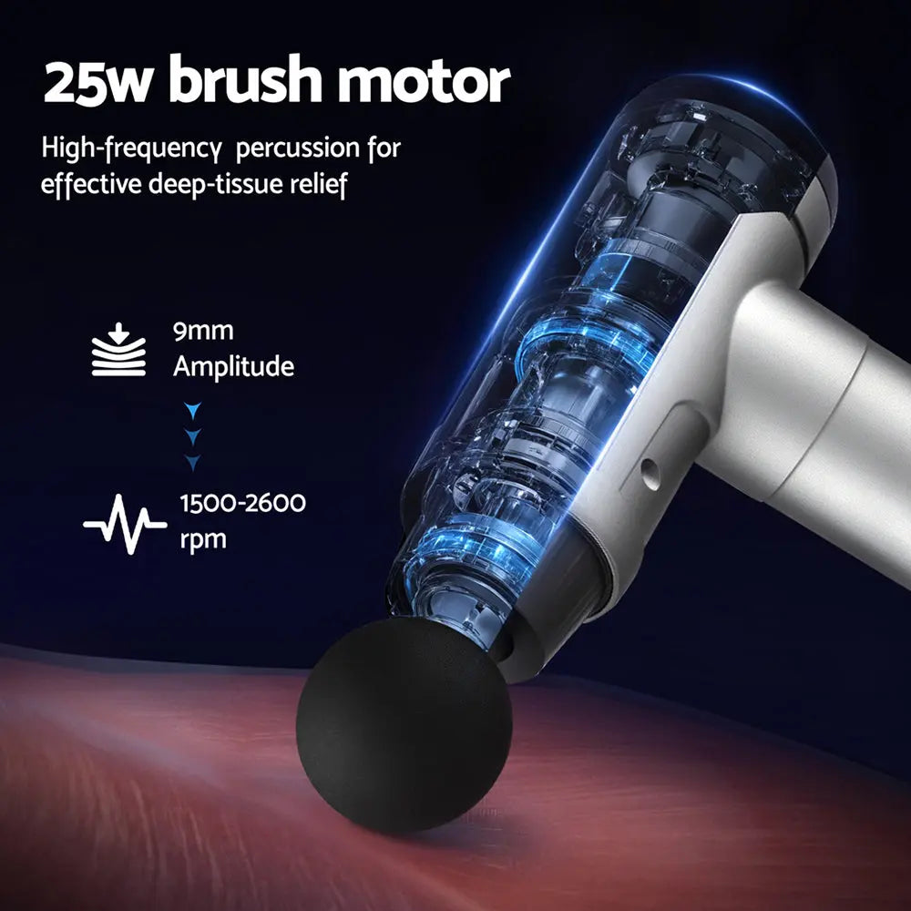 Everfit Massage Gun 30 Speed 6 Heads Vibration Muscle Massager Chargeable Black Wholesale Hub