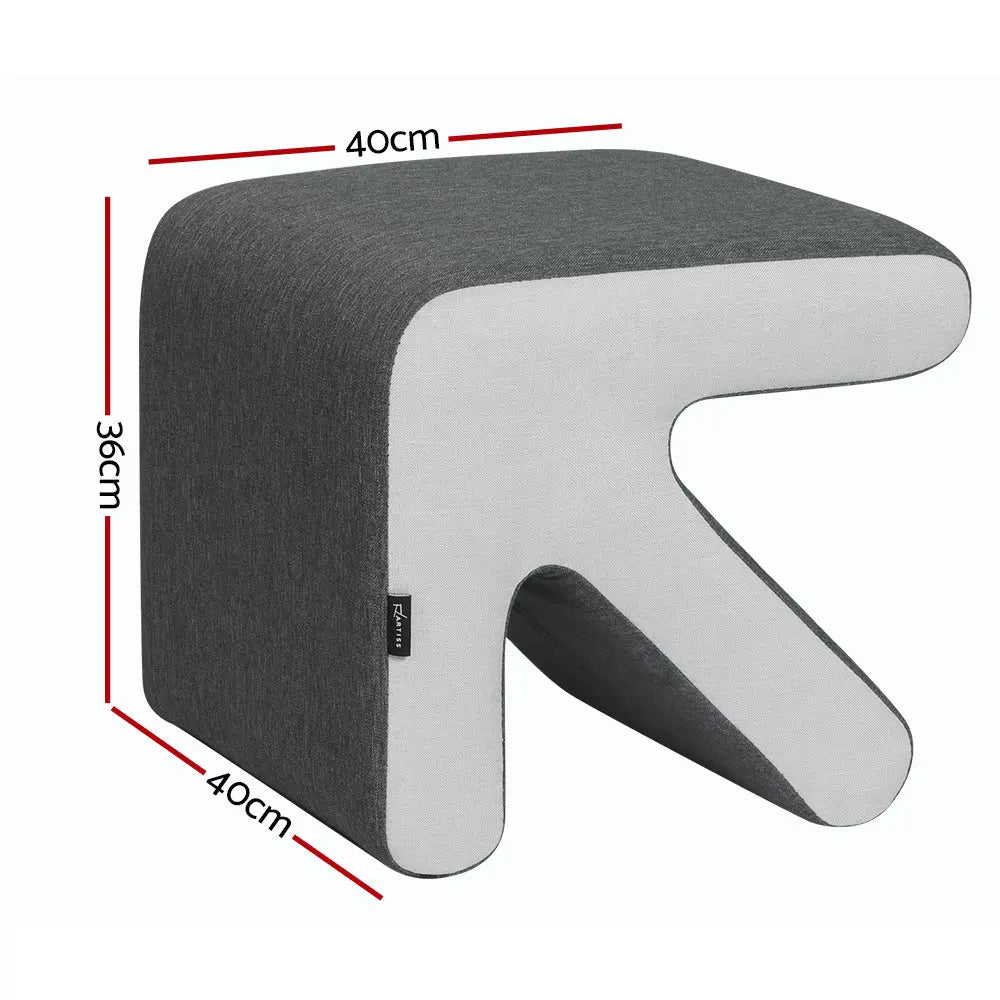 Artiss Ottoman Foot Stool Arrow Linen Grey Wholesale Hub