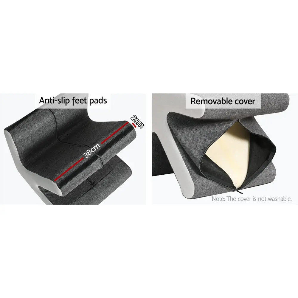 Artiss Ottoman Foot Stool Arrow Linen Grey Wholesale Hub