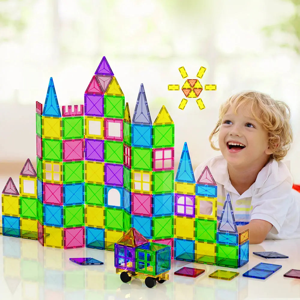 Keezi 60pcs Kids Magnetic Tiles Blocks Building Educational Toys Children Gift Wholesale Hub