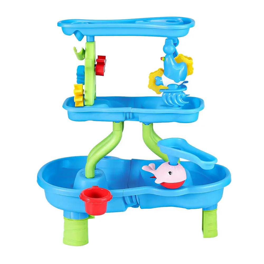 Keezi Kids Sand and Water Table 4-Tier Waterfall Sandpit Toys Beach Shovel Wholesale Hub