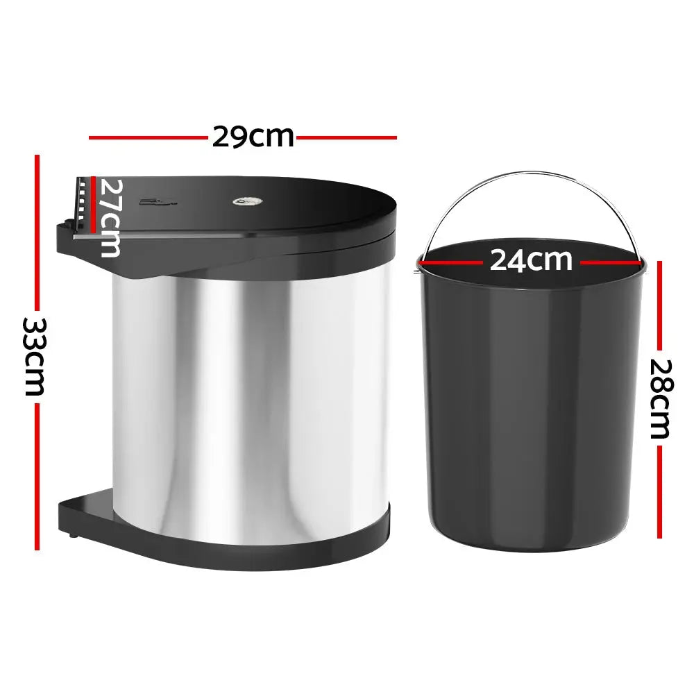 Cefito Pull Out Bin Swing Out Bins 12L Wholesale Hub