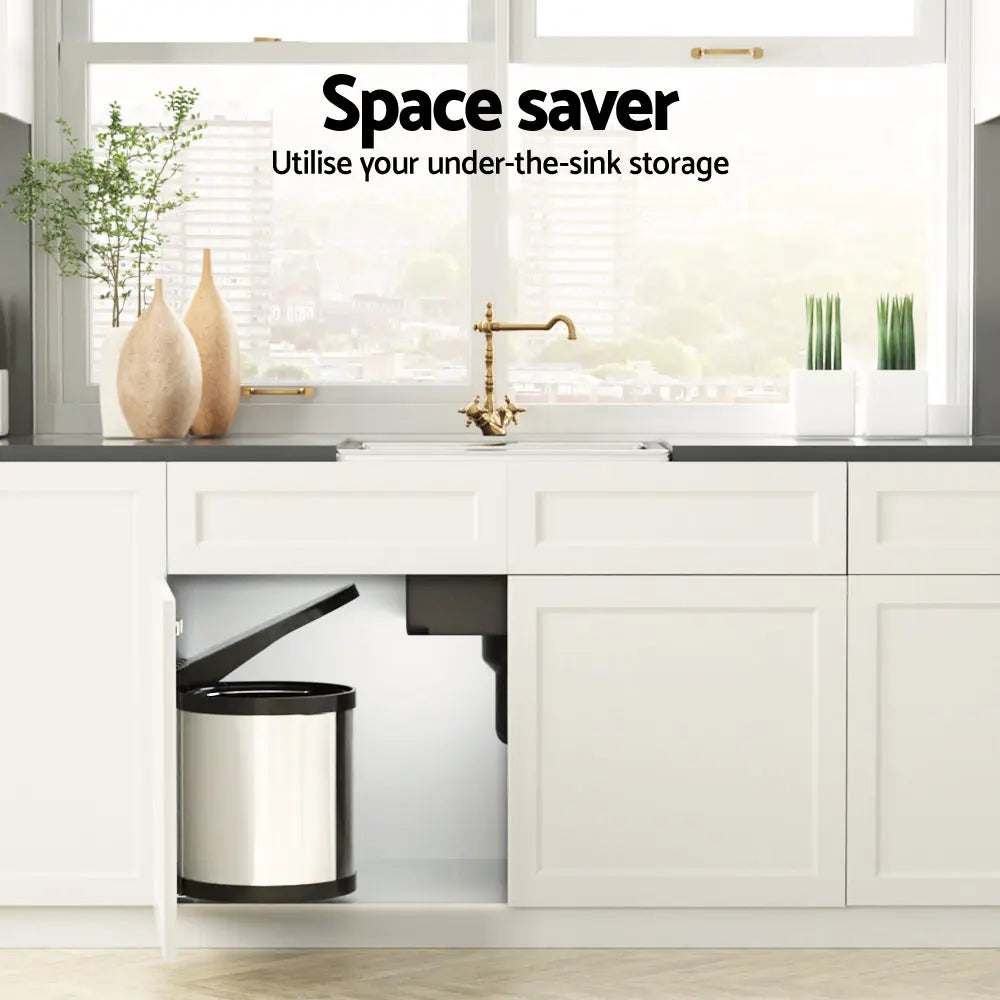 Cefito Pull Out Bin Swing Out Bins 12L Wholesale Hub