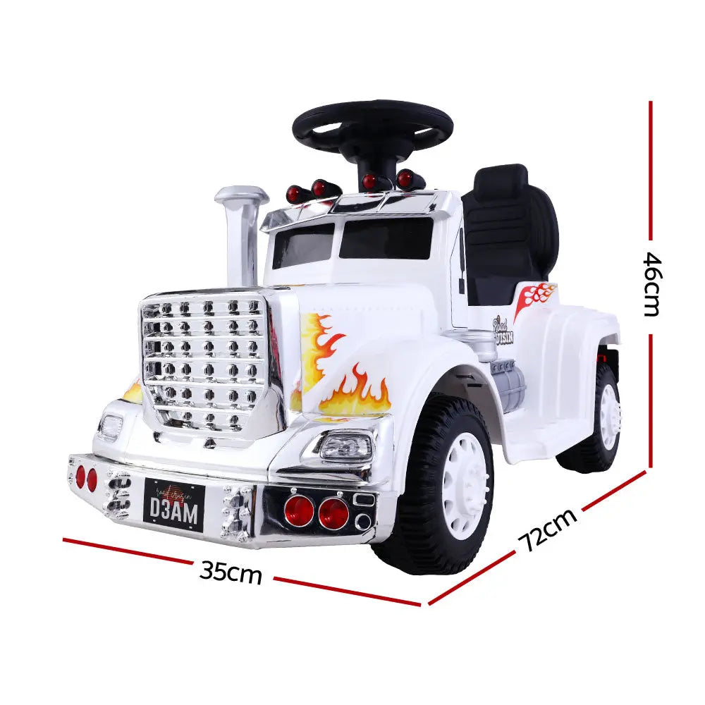 Rigo Kids Electric Ride On Car Truck Motorcycle Motorbike Toy Cars 6V White Wholesale Hub