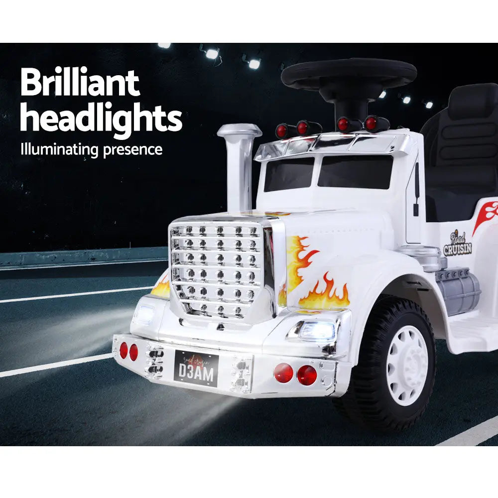 Rigo Kids Electric Ride On Car Truck Motorcycle Motorbike Toy Cars 6V White Wholesale Hub