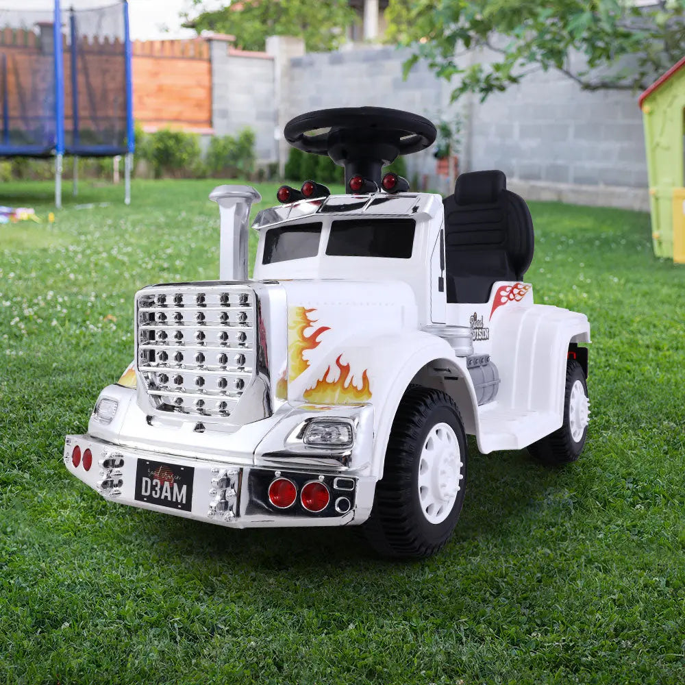 Rigo Kids Electric Ride On Car Truck Motorcycle Motorbike Toy Cars 6V White Wholesale Hub