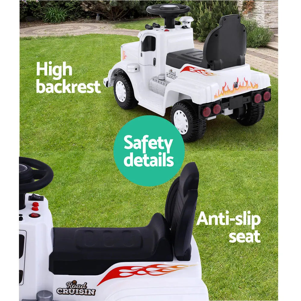 Rigo Kids Electric Ride On Car Truck Motorcycle Motorbike Toy Cars 6V White Wholesale Hub