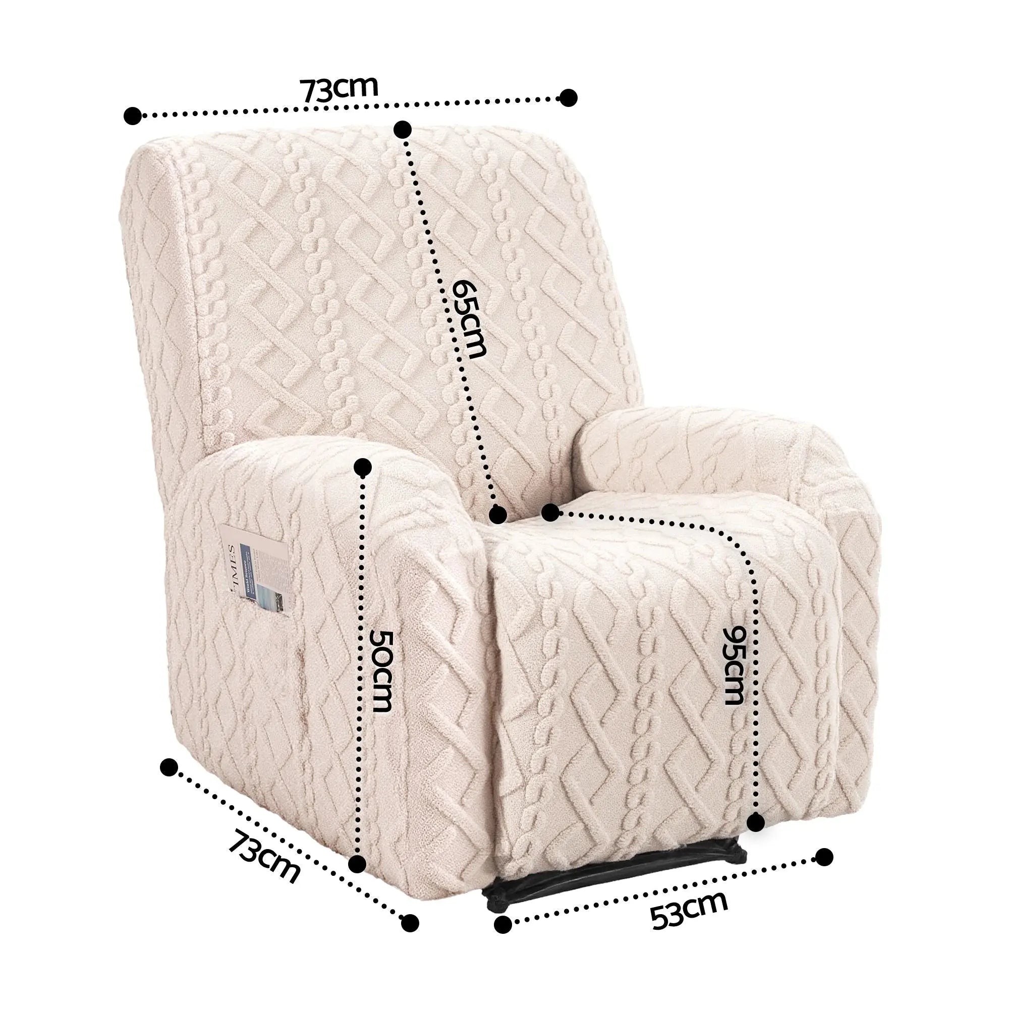Artiss Recliner Chair Covers with Storage Side Pockets Beige Wholesale Hub