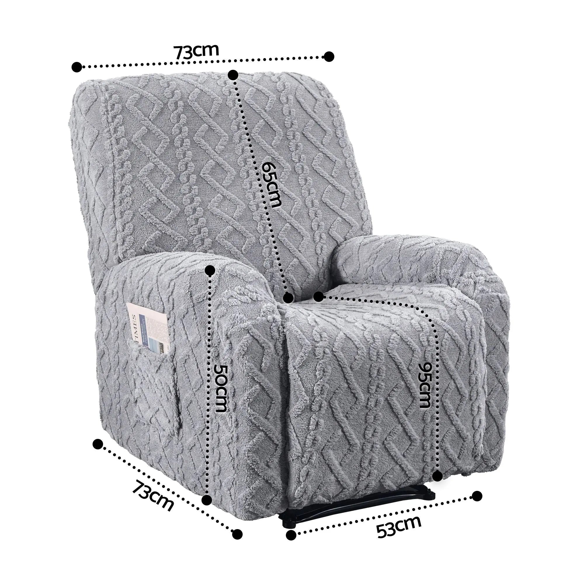 Artiss Recliner Chair Covers with Storage Side Pockets Grey Wholesale Hub