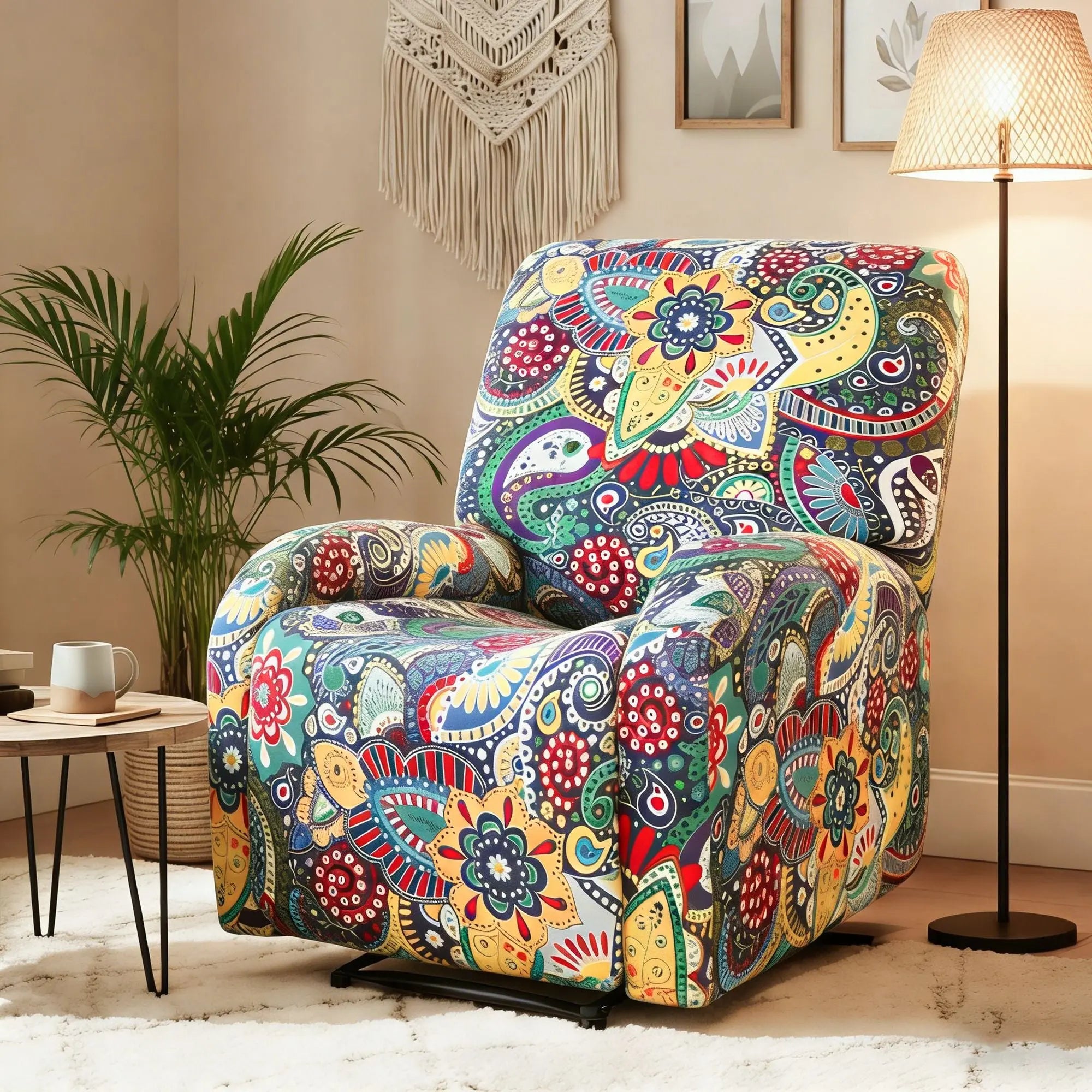Artiss Stretch Kids Recliner Cover 4-Pieces Recliner Chair Slipcovers Printed Polyester Wholesale Hub