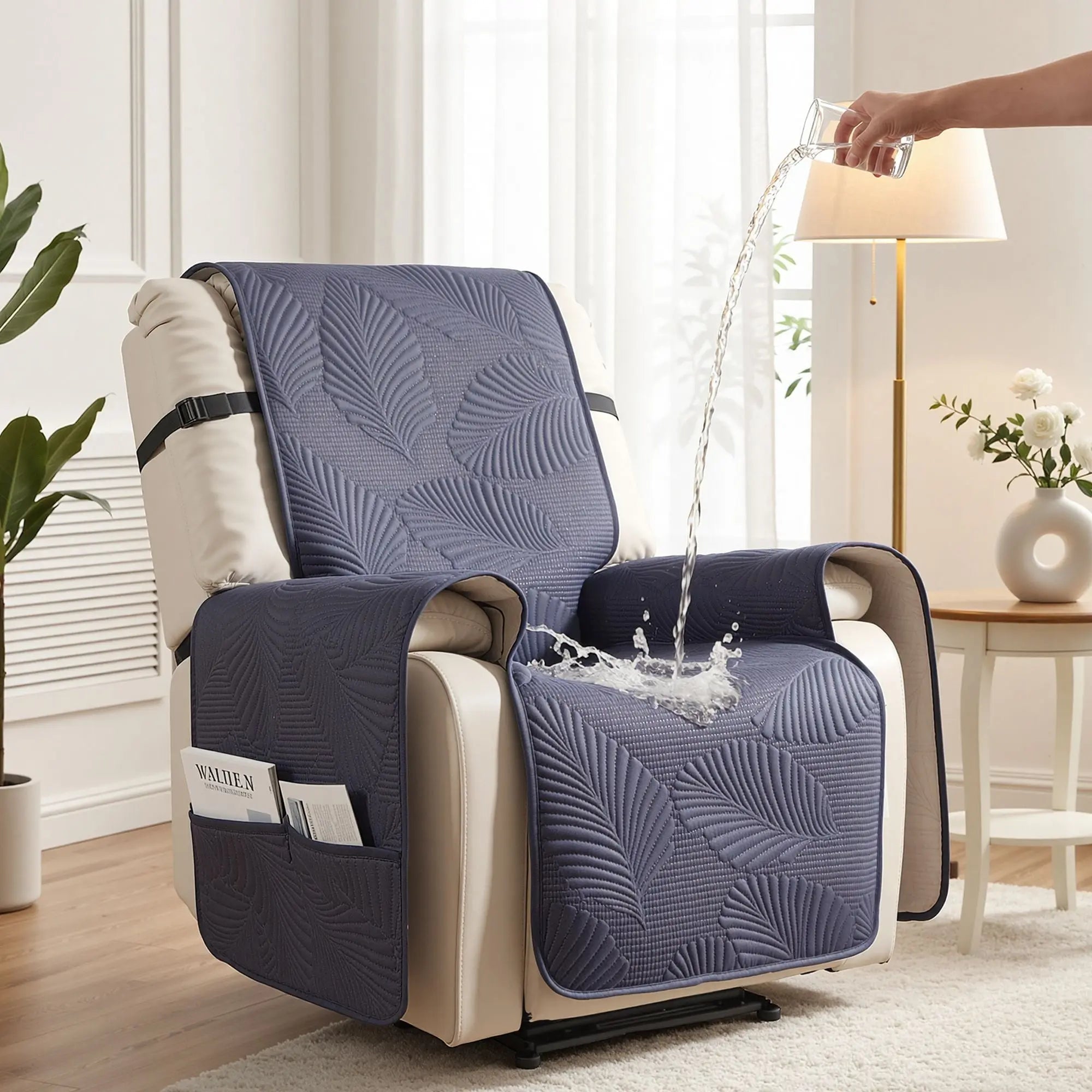 Artiss Quilted Recliner Chair Covers 100% Waterproof Recliner Slipcovers Grey Wholesale Hub