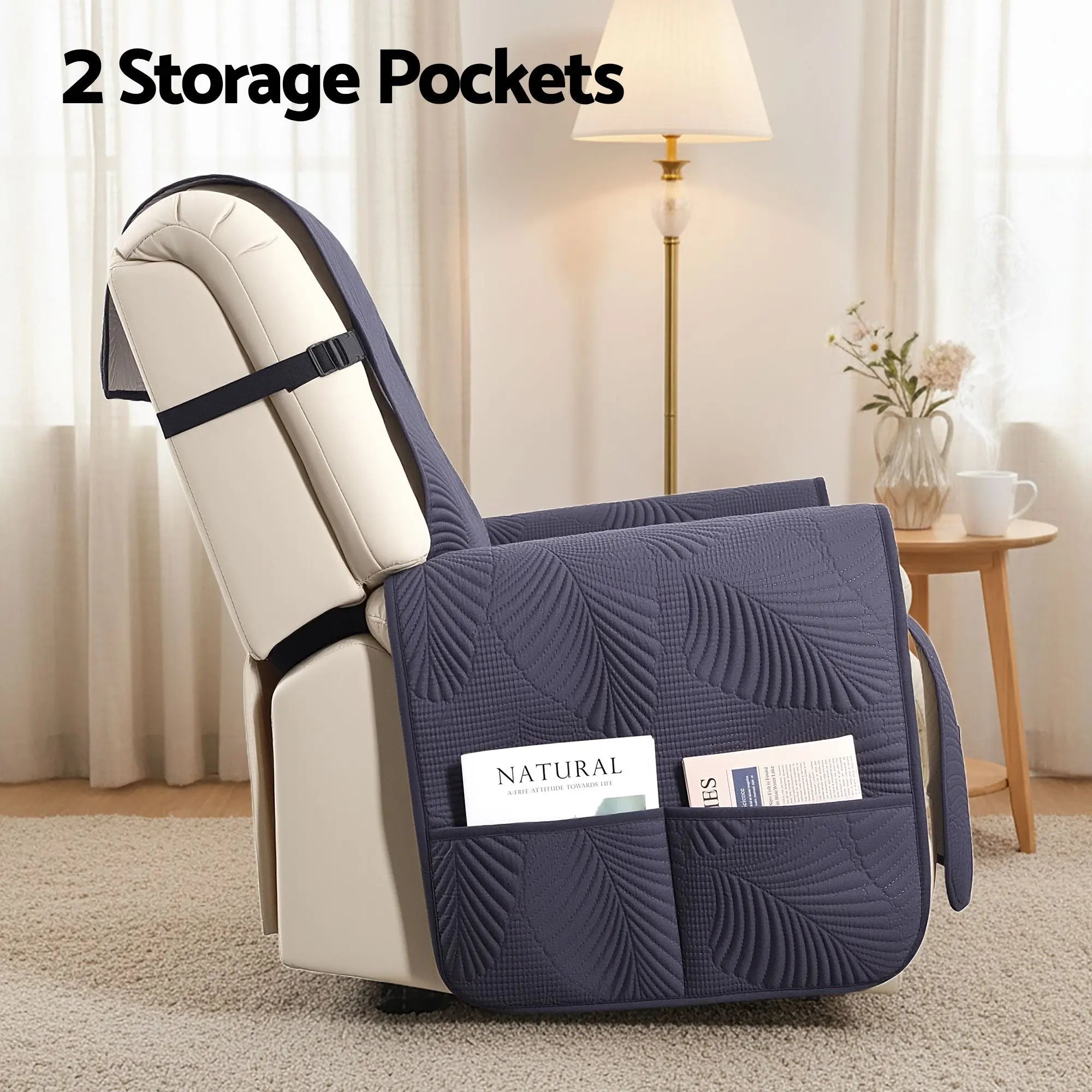 Artiss Quilted Recliner Chair Covers 100% Waterproof Recliner Slipcovers Grey Wholesale Hub