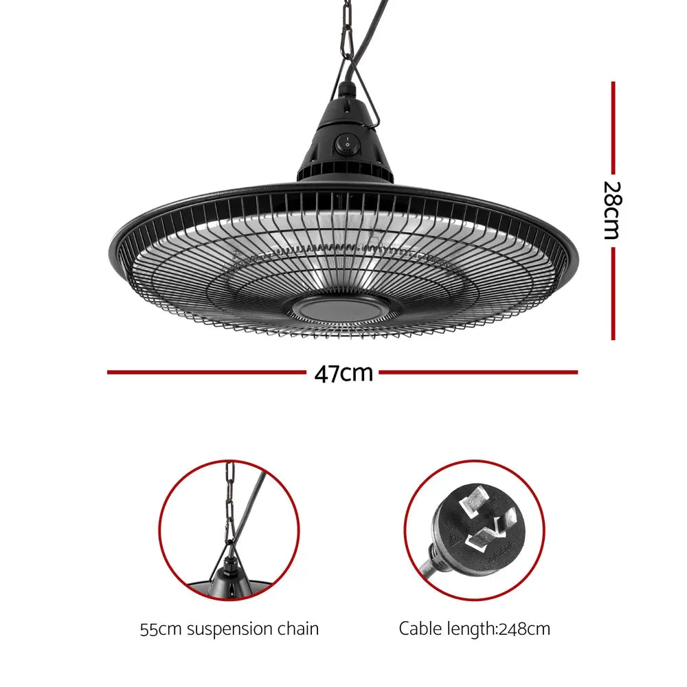 Devanti 1500W Hanging Electric Patio Heater Wholesale Hub
