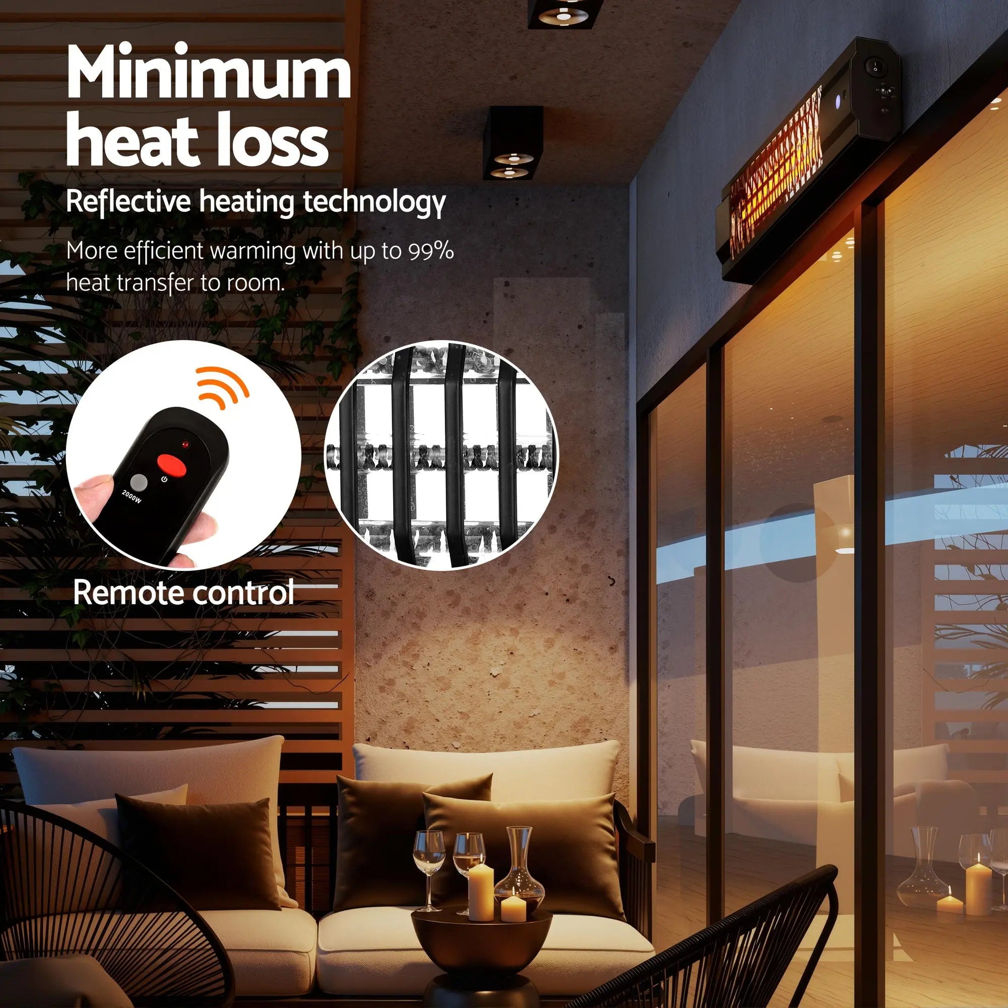 Devanti Electric Strip Heater Radiant Heaters 2000W Wholesale Hub