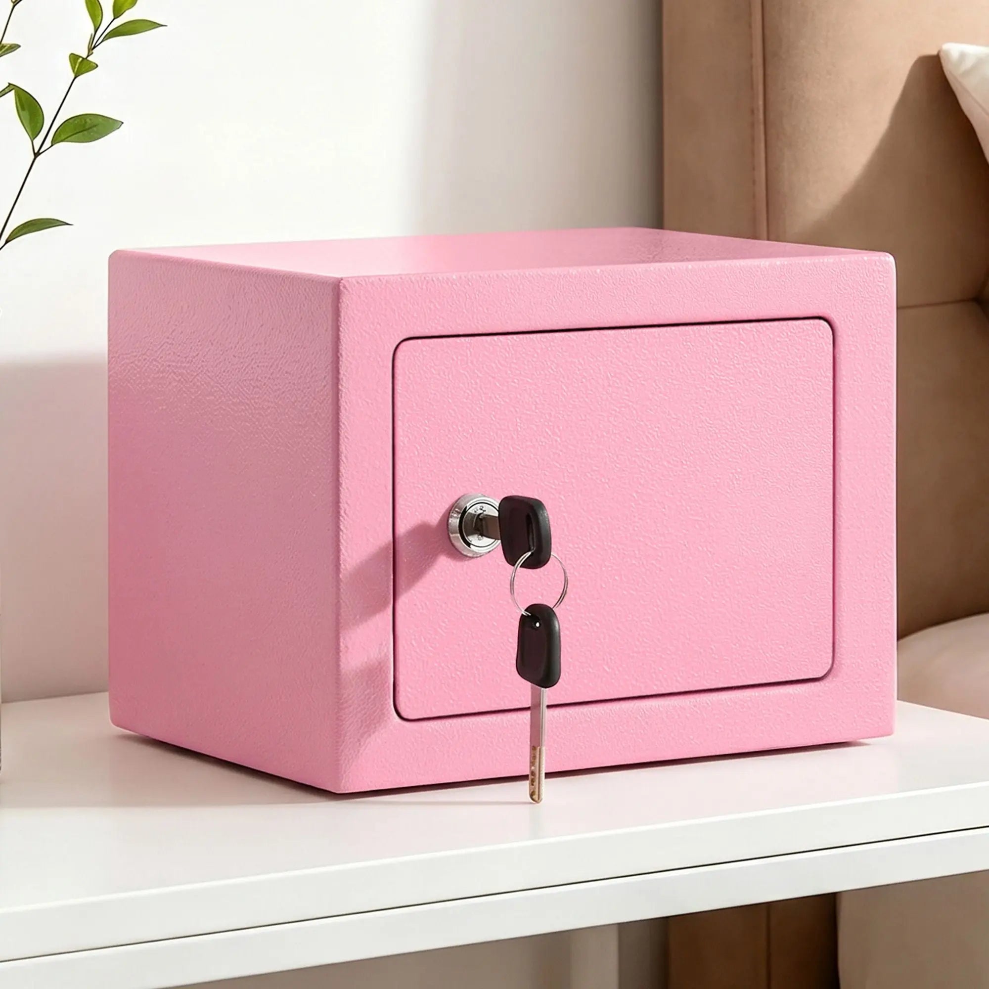UL-Tech 6.5L Small Safe Box with Key Lock for Cash Mini Home Security Safe Pink Wholesale Hub