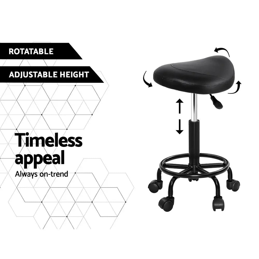 Artiss Salon Stool Saddle Swivel Chair Wholesale Hub