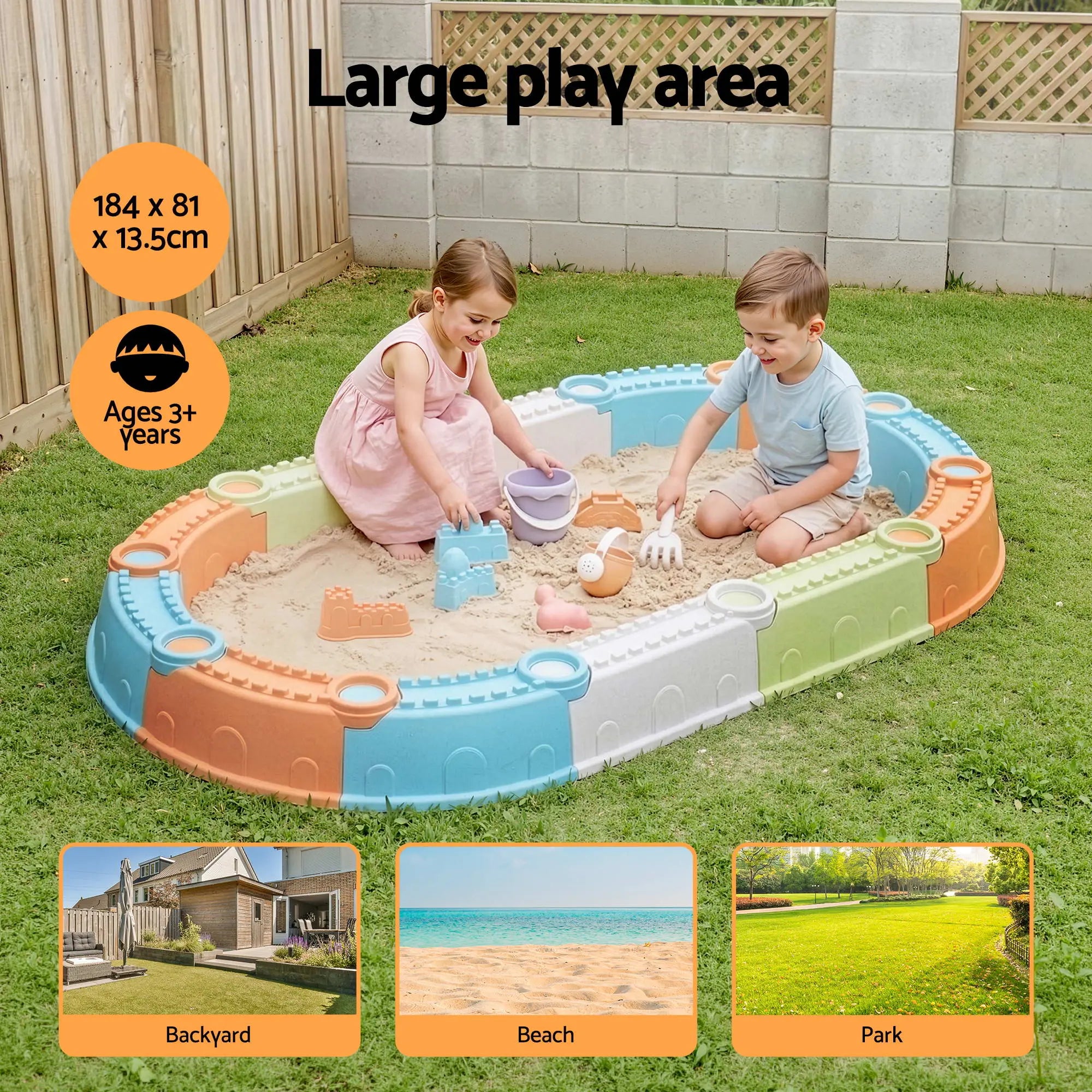 Keezi Kids Sandpit Set Beach Toys Sand Box Outdoor Backyard Play Area Wholesale Hub