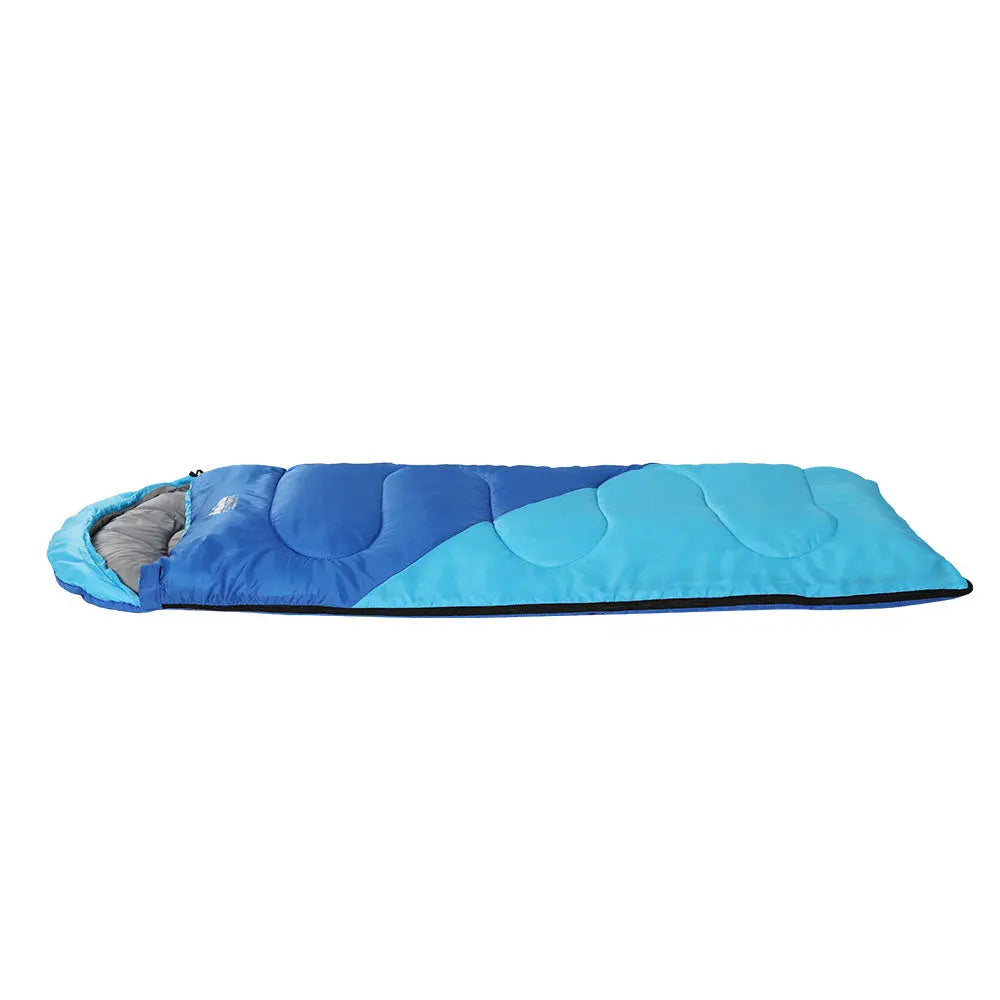 Weisshorn Sleeping Bag Kids Single 172cm Thermal Camping Hiking Blue Wholesale Hub