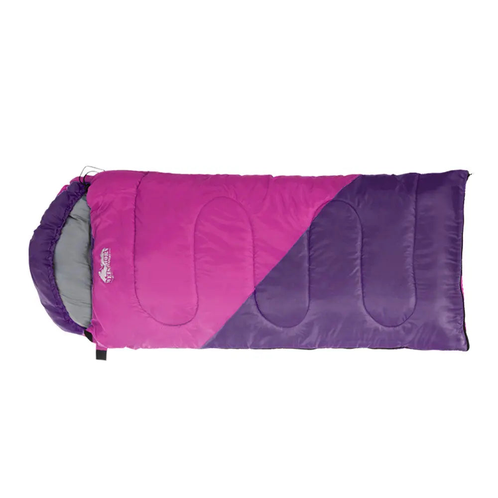 Weisshorn Sleeping Bag Kids Single 172cm Thermal Camping Hiking Pink Wholesale Hub
