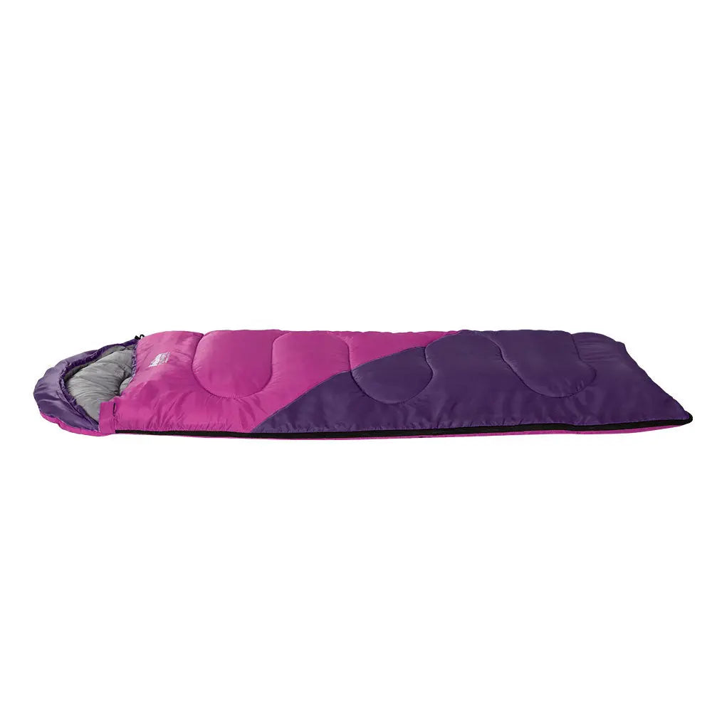 Weisshorn Sleeping Bag Kids Single 172cm Thermal Camping Hiking Pink Wholesale Hub