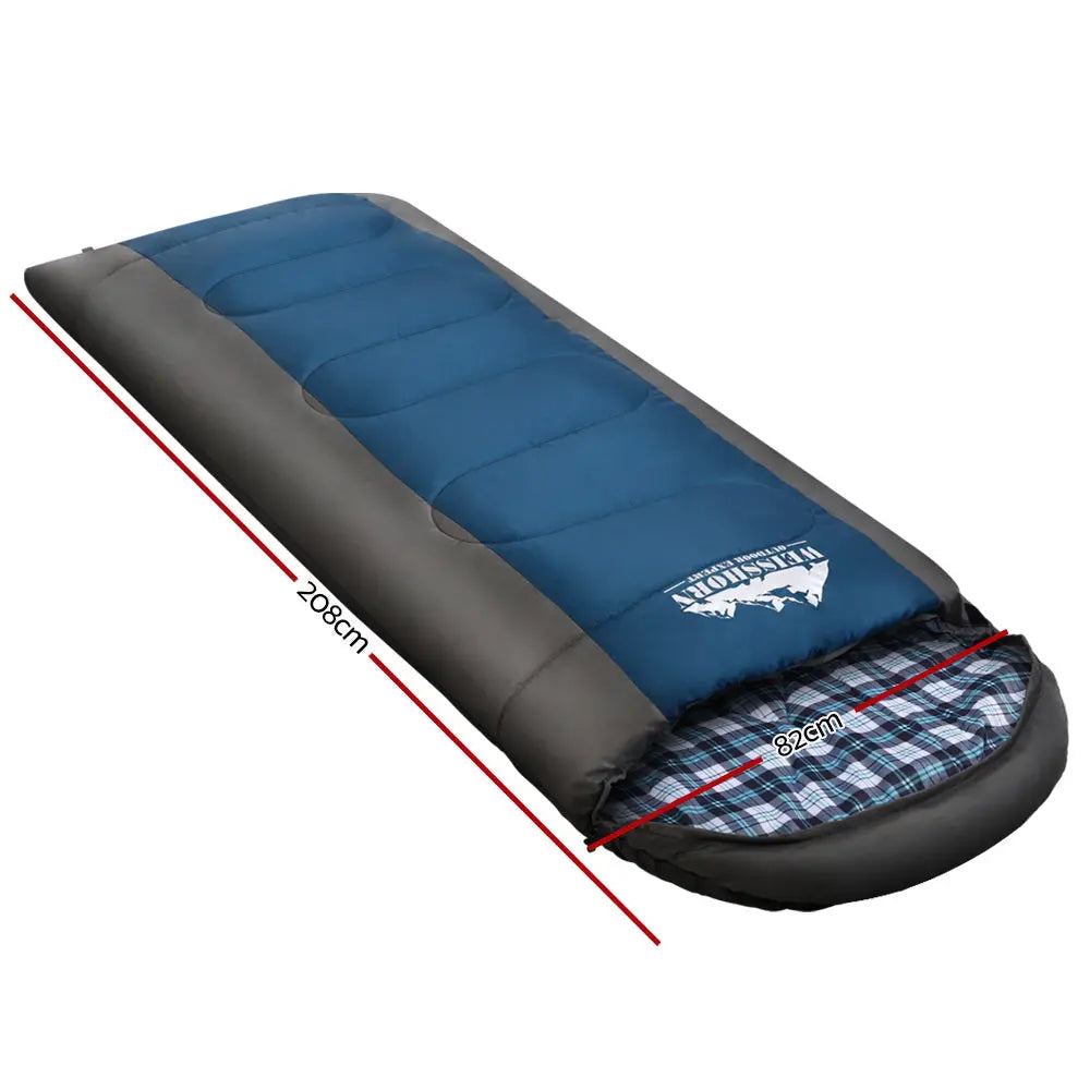 Weisshorn Sleeping Bag Single Thermal Camping Hiking Tent Blue -20°C Wholesale Hub