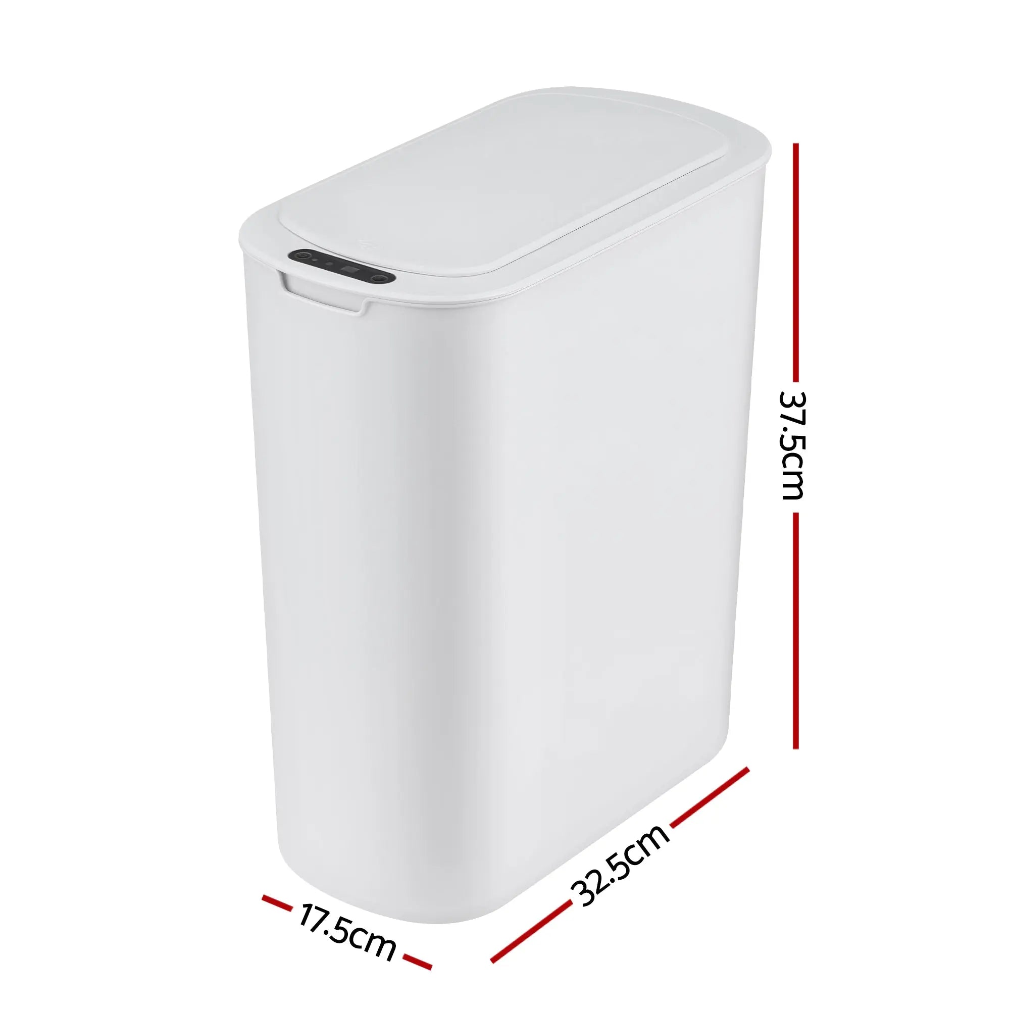 Devanti Automatic Trash Bin with Lid 25L Motion Sensor Kitchen Bin Touchless Garbage Can Plastic Slim Rubbish Bin with Liner Holder for Kitchen, Home, Office, White Wholesale Hub