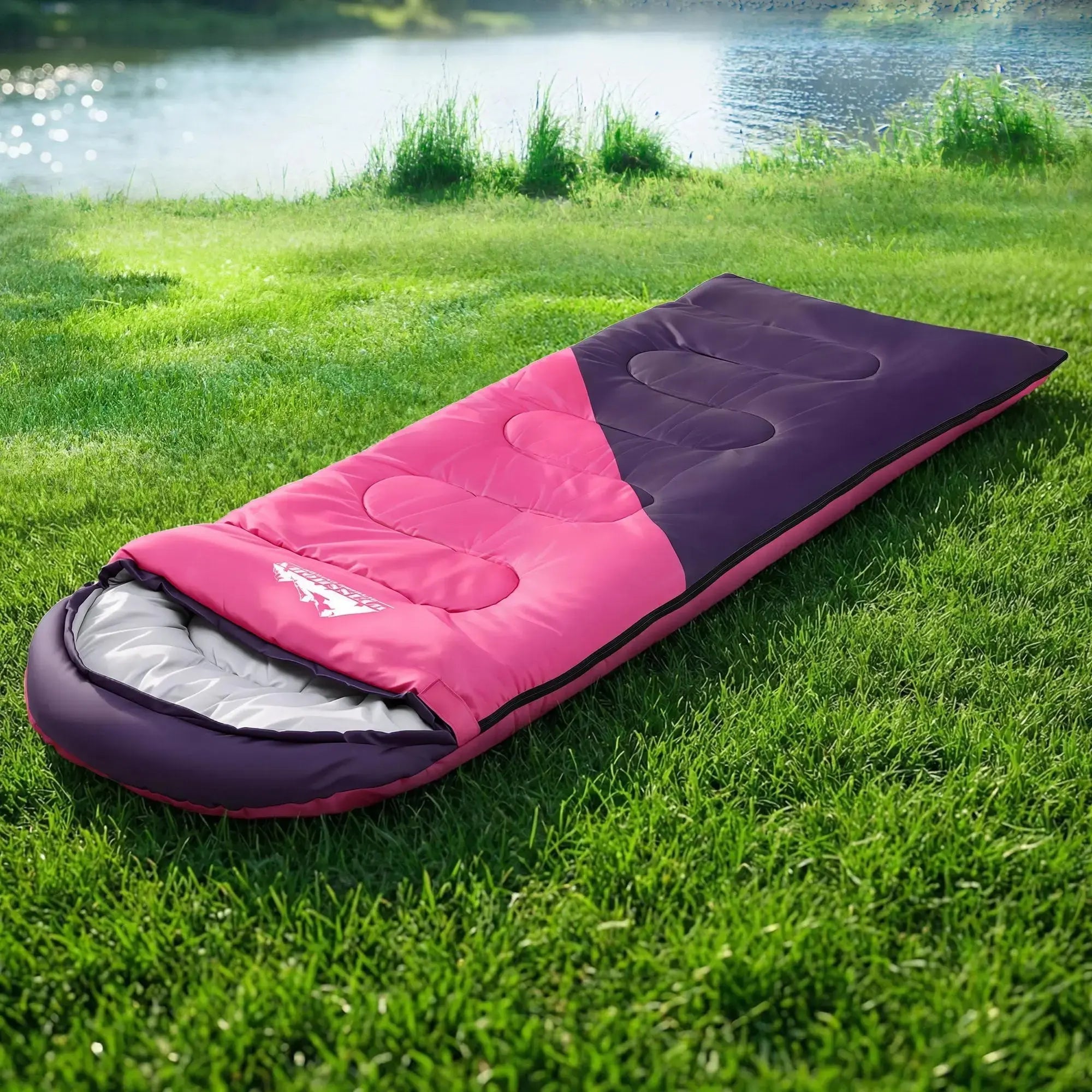 Weisshorn Sleeping Bag Single 213cm Thermal Camping Hiking Pink Wholesale Hub