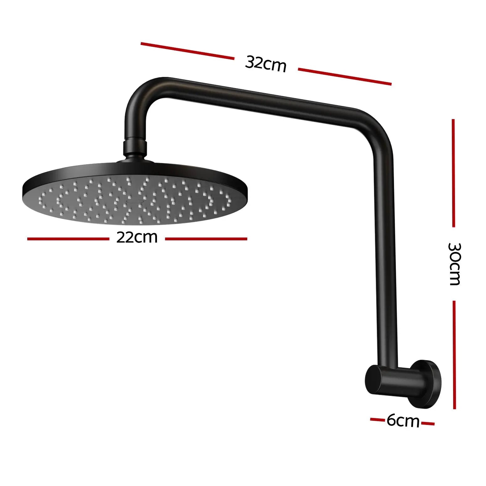 9'' Rain Shower Head Overhead High-pressure Swivel Black Wholesale Hub