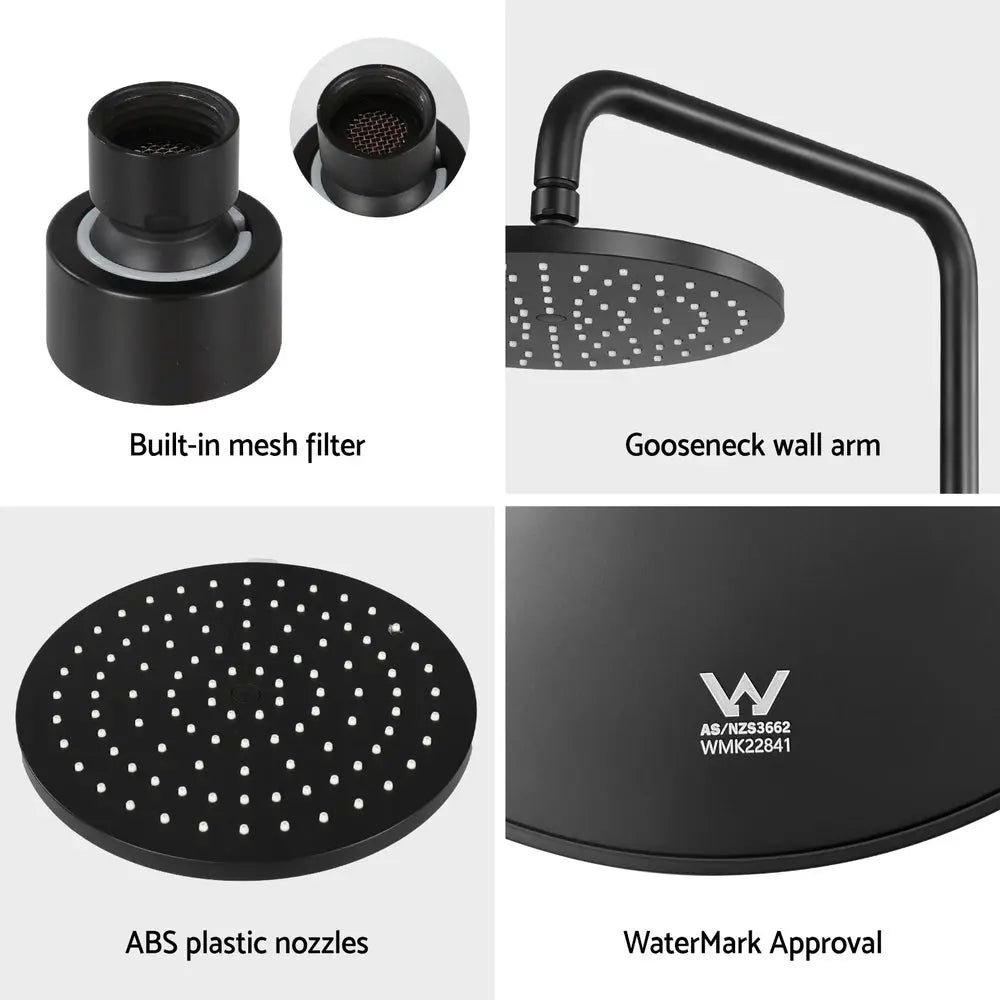 9'' Rain Shower Head Overhead High-pressure Swivel Black Wholesale Hub