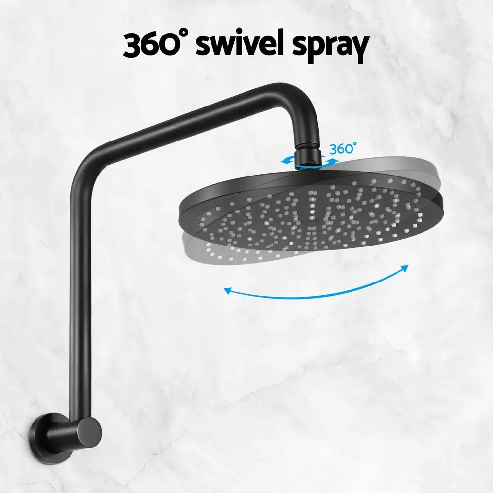 9'' Rain Shower Head Overhead High-pressure Swivel Black Wholesale Hub