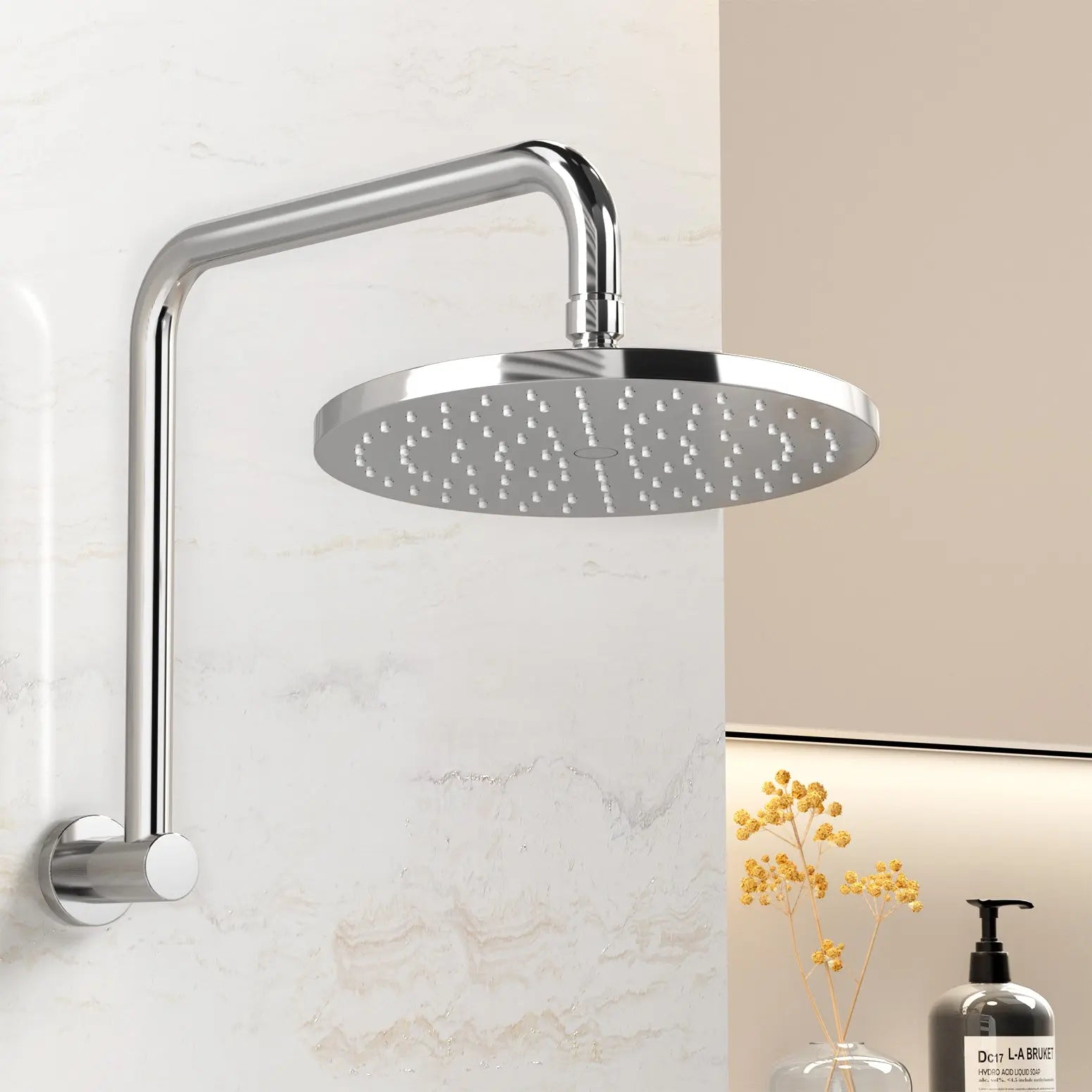 9'' Rain Shower Head Overhead High-pressure Swivel Chrome Wholesale Hub