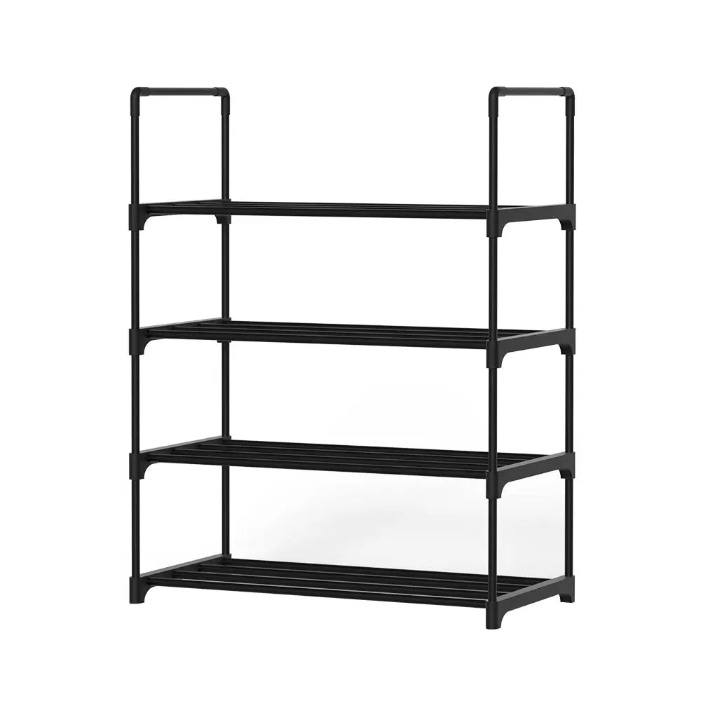 Artiss Shoe Rack Cabinet Stackable 4-tier 12 Pairs Black Wholesale Hub