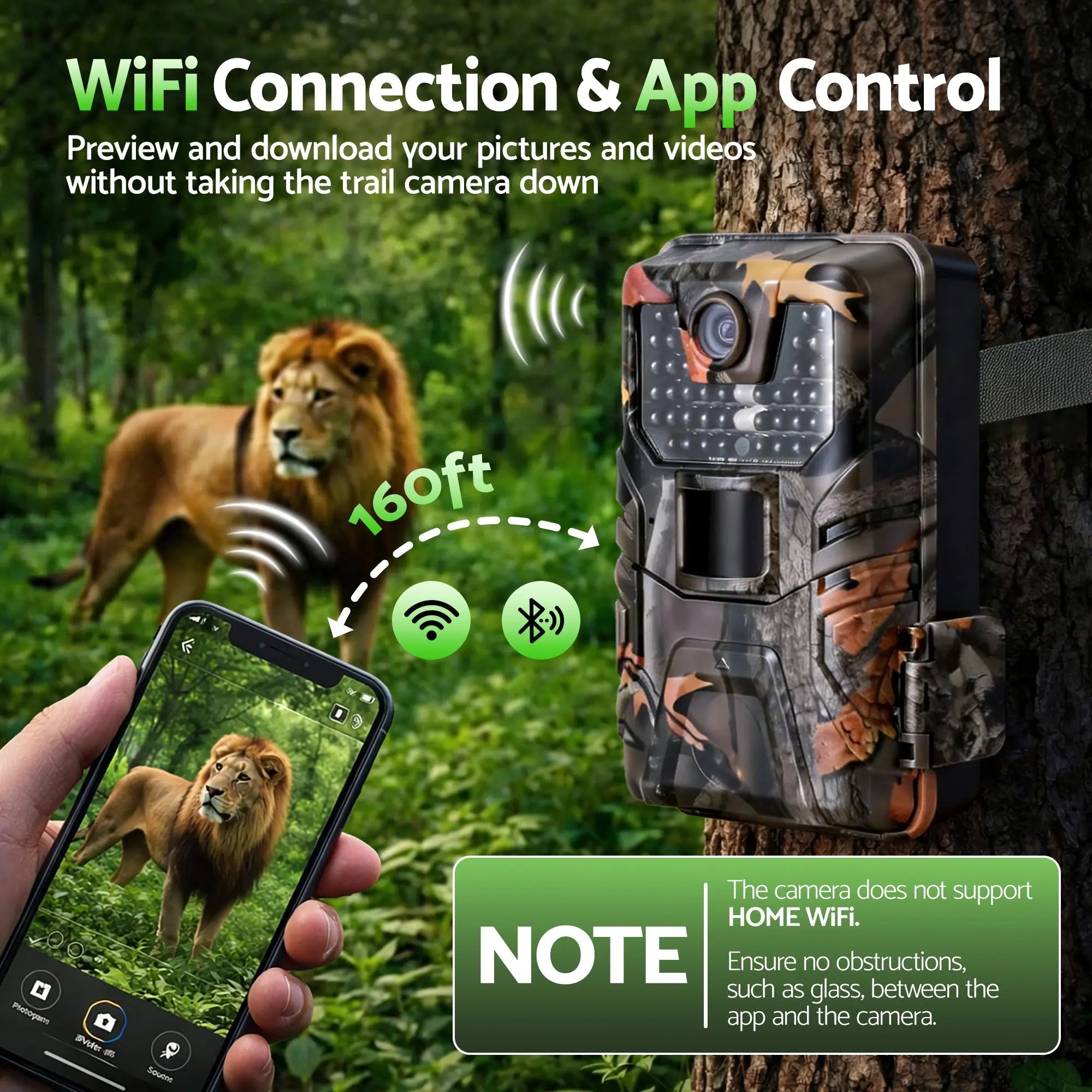 UL-TECH 4K WiFi Trail Camera 48MP 0.2s Trigger Game Camera Camo Wholesale Hub