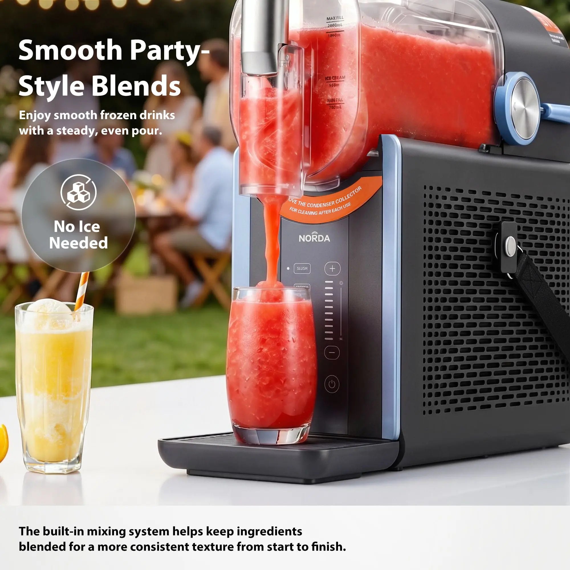 NORDA 2L Slushie Machine Frozen Drink Maker Ice Cream Maker Countertop Wholesale Hub