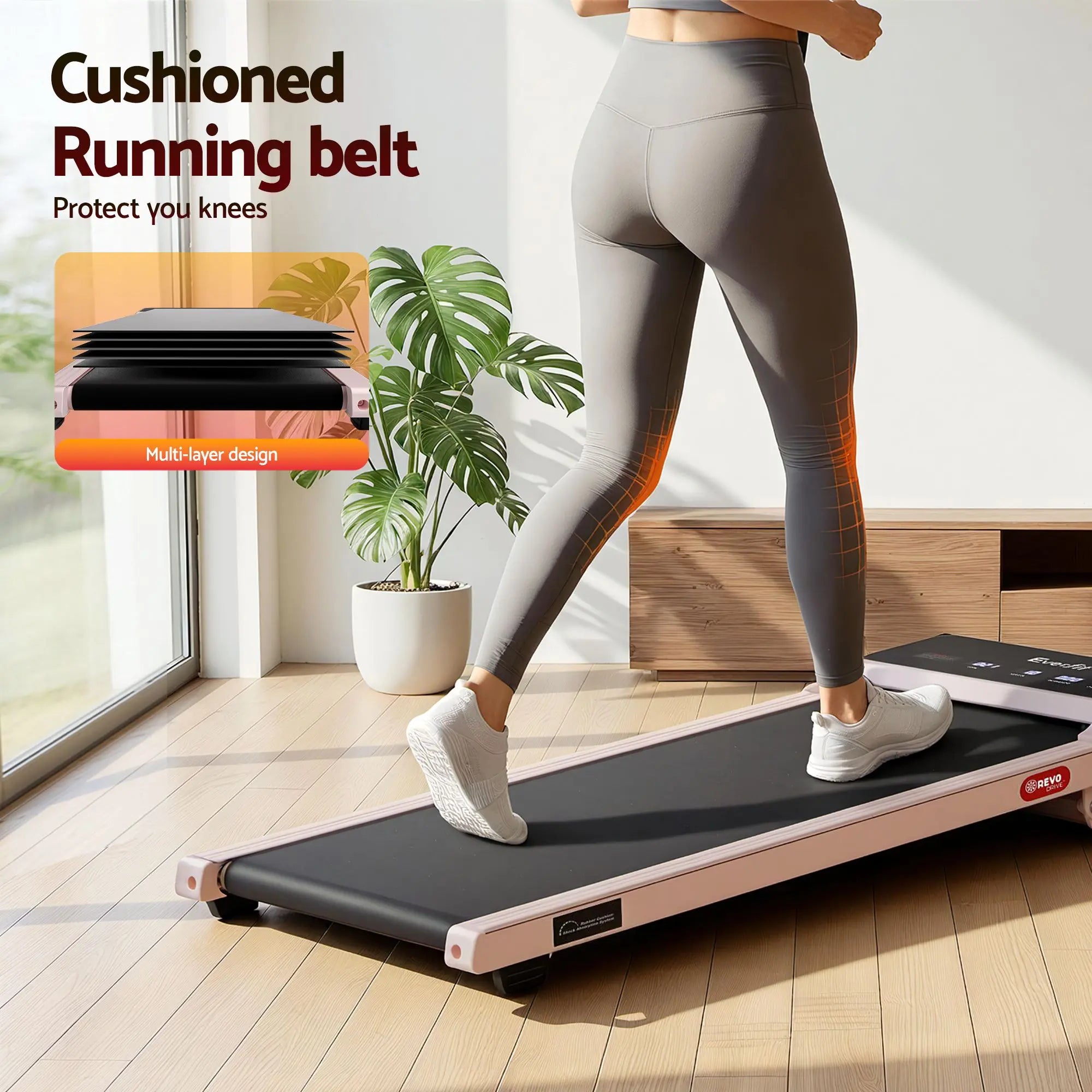 Everfit 3 in 1 Walking Pad Treadmill 20% Auto Incline Under Desk Treadmills for Home Gym With 40cm Wide Belt Pink Wholesale Hub