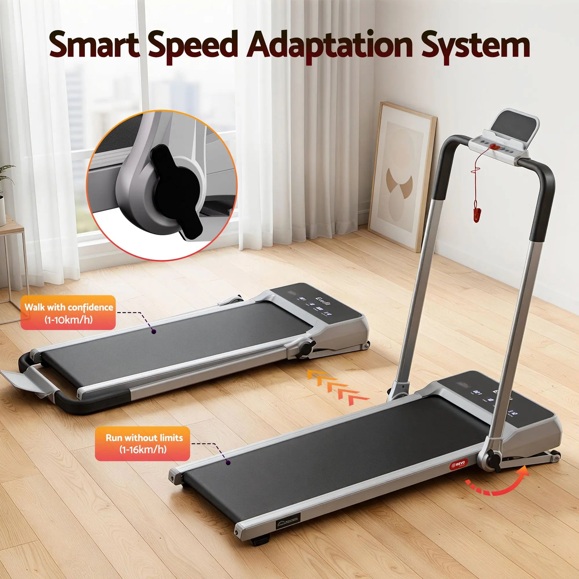 Everfit 3 in 1 Walking Pad Treadmill 20% Auto Incline Under Desk Foldable Treadmills for Home With 40cm Wide Belt Silver Wholesale Hub