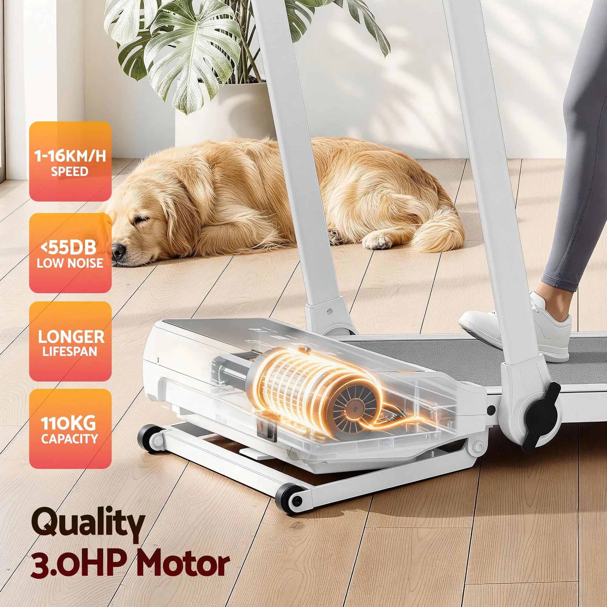 Everfit 3 in 1 Walking Pad Treadmill 20% Auto Incline Under Desk Foldable Treadmills for Home With 40cm Wide Belt White Wholesale Hub