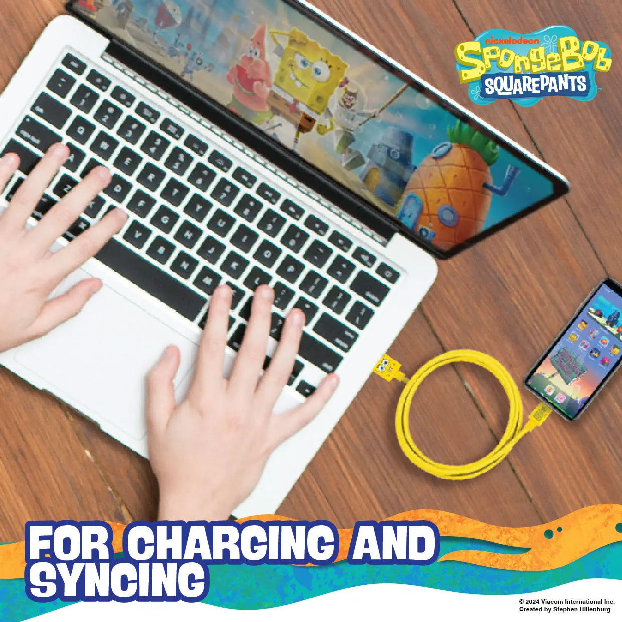 Sponge Bob SquarePants Lightning Cable 1M Wholesale Hub