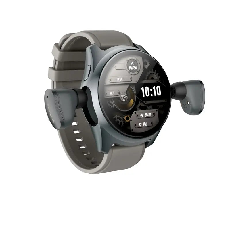 2-in-1 Smartwatch /Earphones & Charging Dock | 4GB MP3, Health Tracker | Titanium Grey | World’s First Patented Wholesale Hub