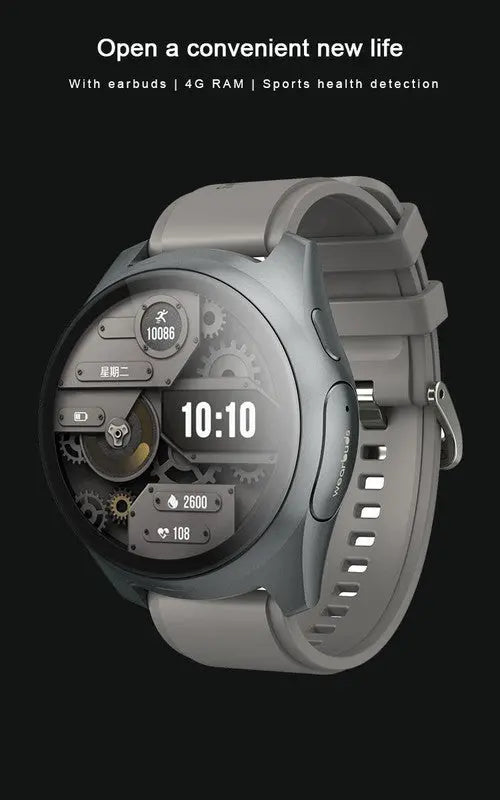 2-in-1 Smartwatch /Earphones & Charging Dock | 4GB MP3, Health Tracker | Titanium Grey | World’s First Patented Wholesale Hub