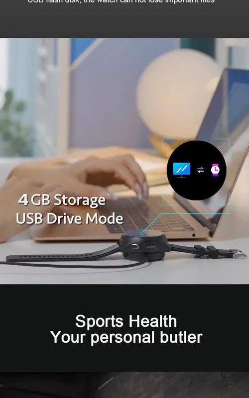 2-in-1 Smartwatch /Earphones & Charging Dock | 4GB MP3, Health Tracker | Titanium Grey | World’s First Patented Wholesale Hub