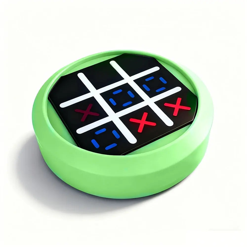 4-in-1 Electronic Tic Tac Toe Game: AI Battle, Two-Player Mode, Memory & Speed Challenge | Handheld Portable Game Console, Suitable for Both Kids and Adults (Batteries Not Included)(green) Wholesale Hub