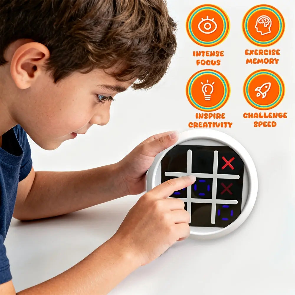 4-in-1 Electronic Tic Tac Toe Game: AI Battle, Two-Player Mode, Memory & Speed Challenge | Handheld Portable Game Console, Suitable for Both Kids and Adults (Batteries Not Included)(green) Wholesale Hub