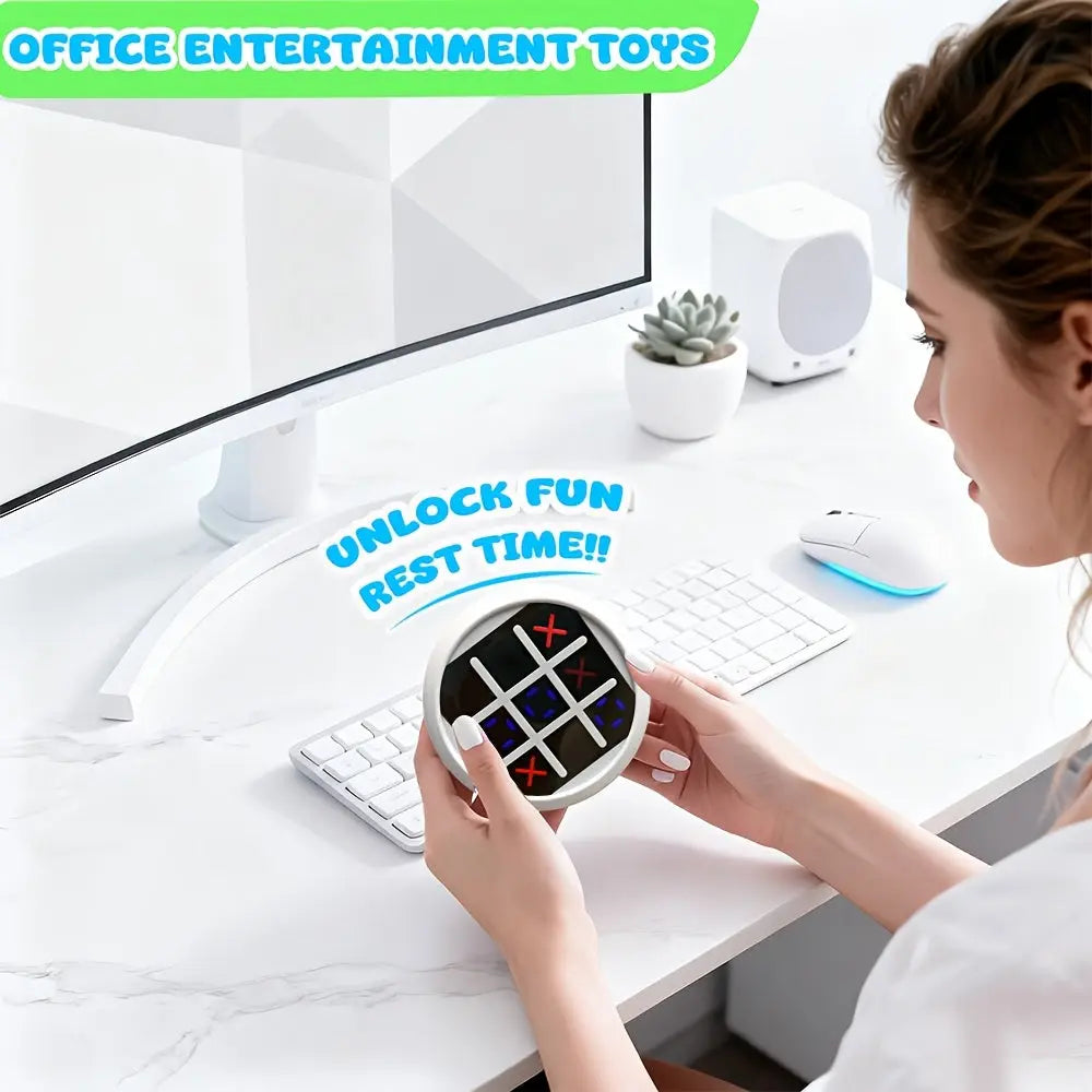 4-in-1 Electronic Tic Tac Toe Game: AI Battle, Two-Player Mode, Memory & Speed Challenge | Handheld Portable Game Console, Suitable for Both Kids and Adults (Batteries Not Included)(green) Wholesale Hub