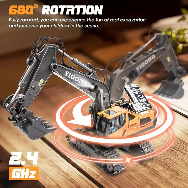 Mini Excavator Toy with Remote & App Control, High-Tech 11-Channel Alloy & Plastic Engineering Vehicle, Fun Toy for Men, Perfect Gift for Kids. Wholesale Hub